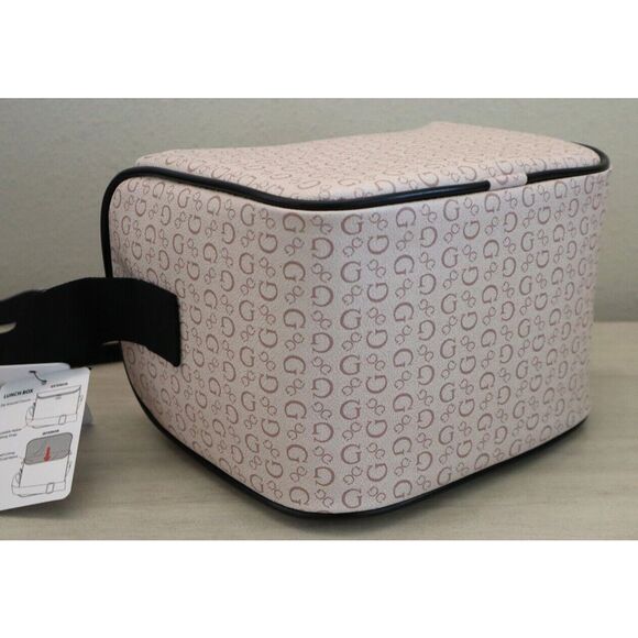 Guess V7200069 Light Rose Allover Logo Print Junction Travel Insulated Lunch Bag - Picture 6 of 10